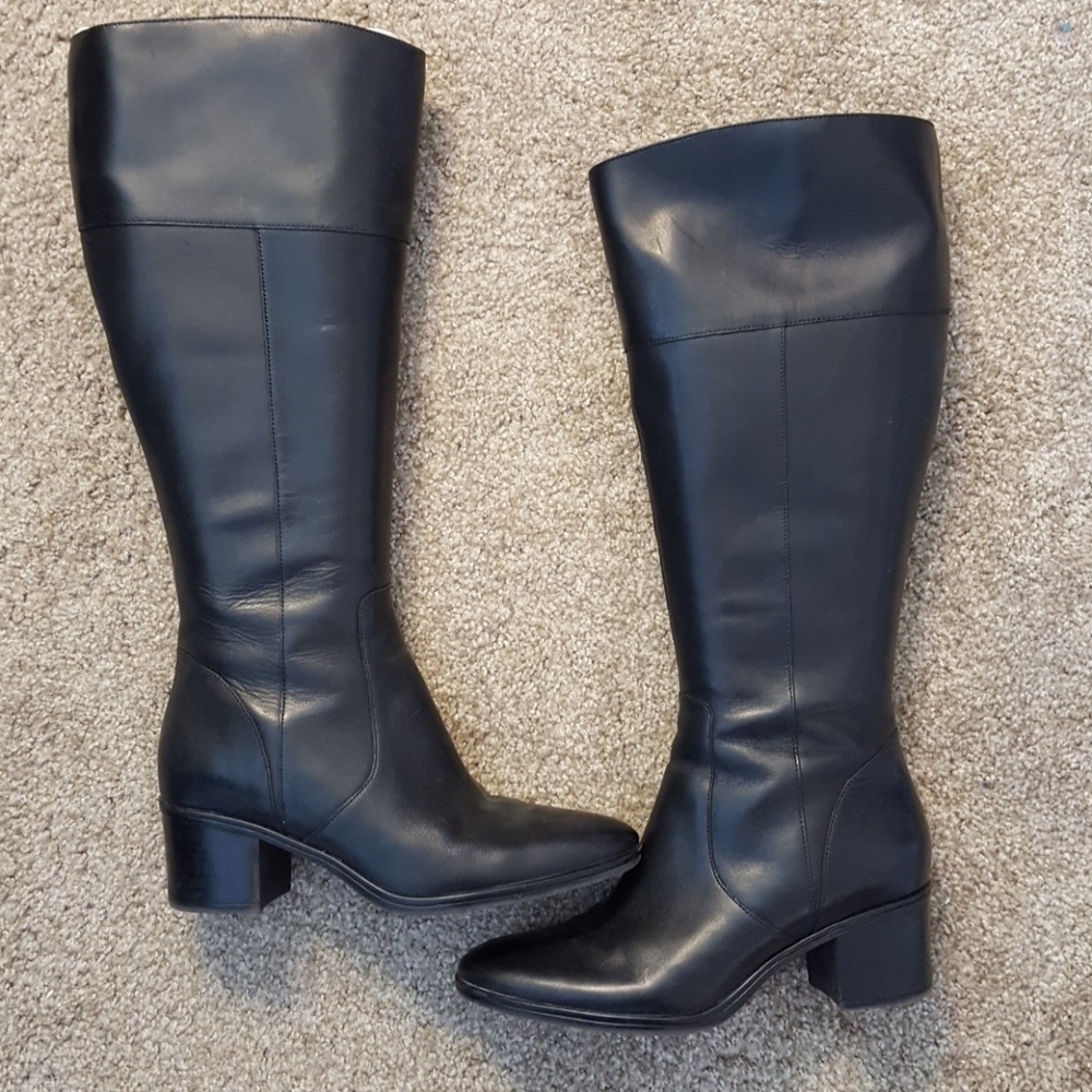 Naturalizer tall black riding boot wide calf